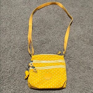 Yellow Kipling Polka Dot Crossbody Bag